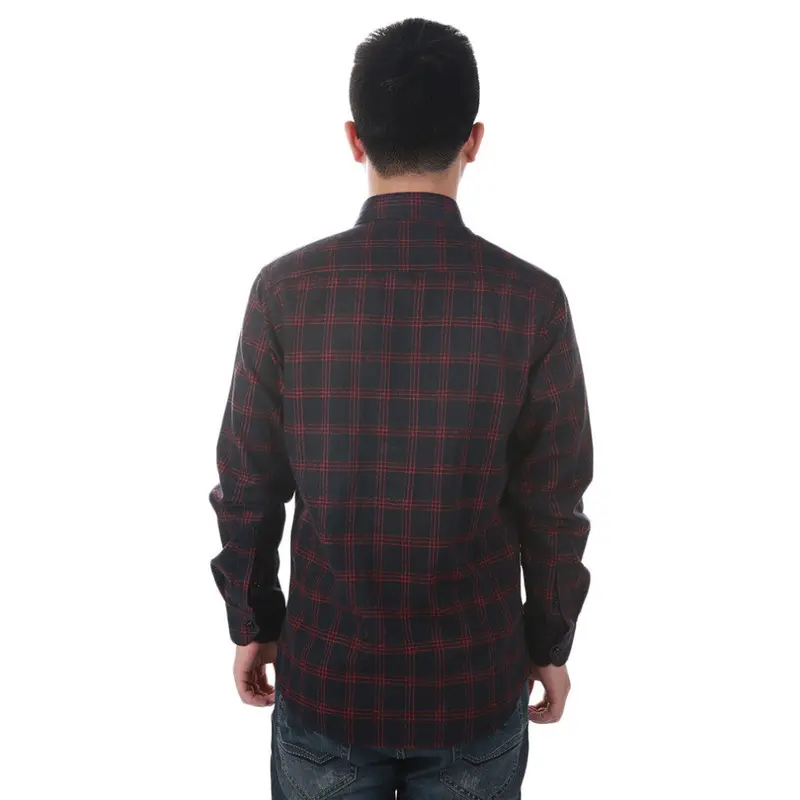 Flannelplaid Shirtsluxury Slim Long Sleeve Formal Businessdress Warm Shirts Dmm40 4