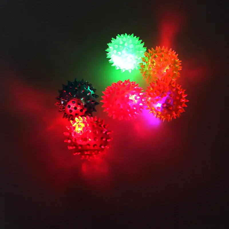 Flashing Light Toys Spikey High Bouncing Balls Novelty Sensory Hedgehog Ball Children Kids Toy Gifts Light Up Toys 1