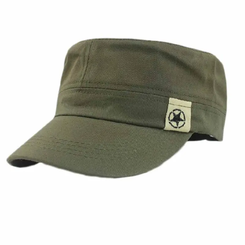 Flat Roof Military Hats Adjustable Cap Hat Army Hats Travel Sun Hat Baseball Caps 1
