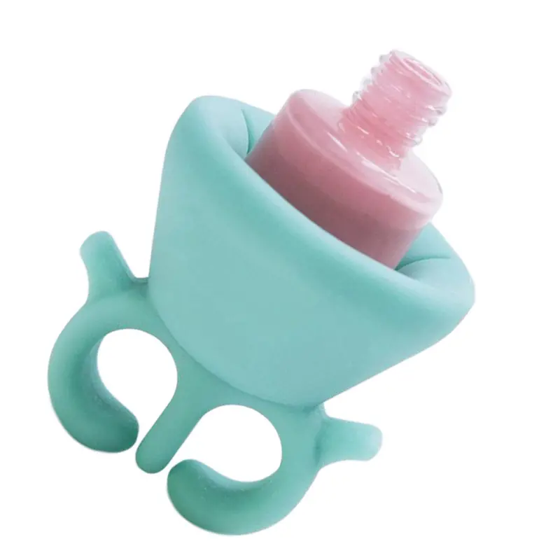 Flexible Durable Wearable Silicone Stand Polish Bottle Holder Display Rack Ring Fit All Fingers Nail Art Icure Tool 1