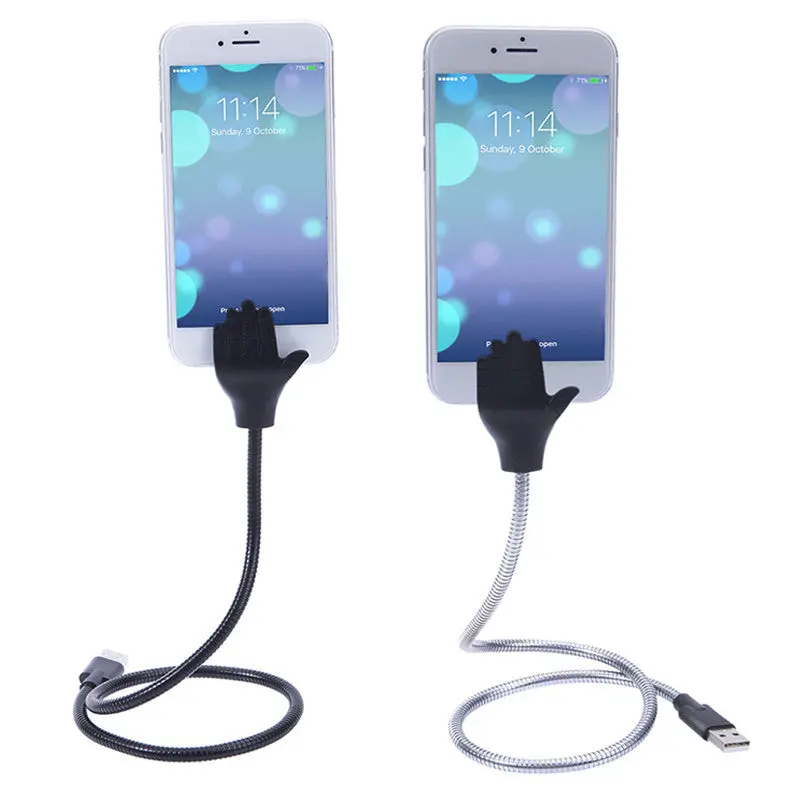 Flexible Stand Up Micro Usb 2.5A Charger Fast Charging Car Phone Holder Cable For Iphone Android Type-C Connector Adapter Cables 3