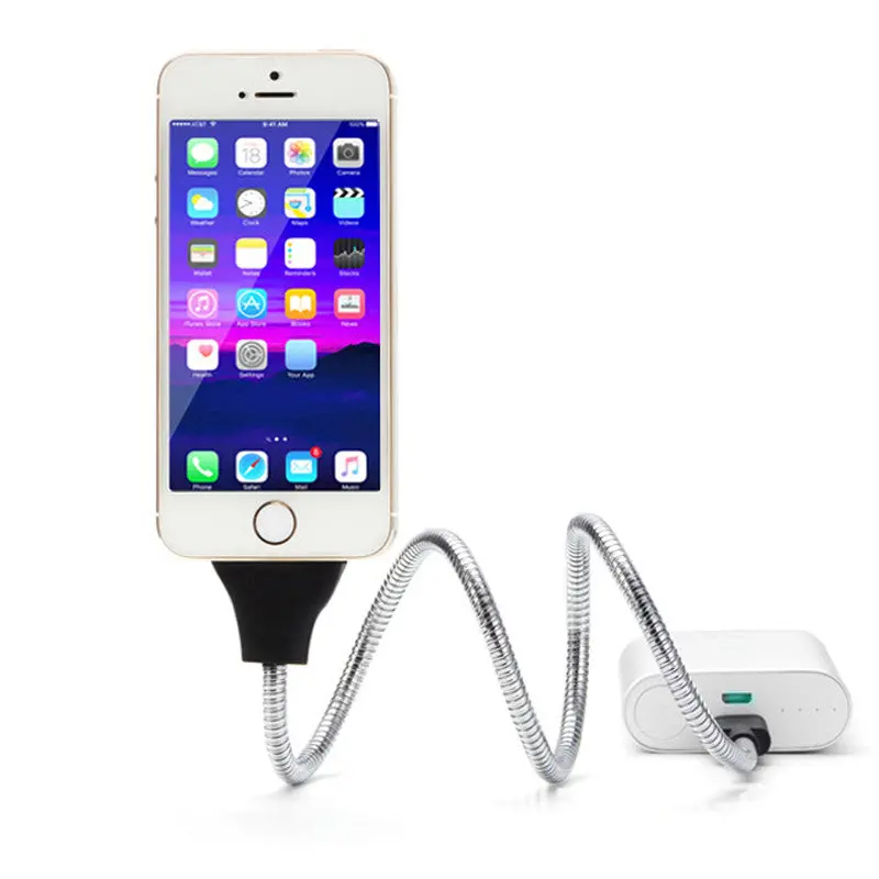 Flexible Stand Up Micro Usb 2.5A Charger Fast Charging Car Phone Holder Cable For Iphone Android Type-C Connector Adapter Cables 4