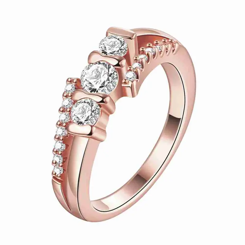 Floating Charms 18K Gold Plated Ring Oblique Interchange With Crystal Anel S In Euros 1