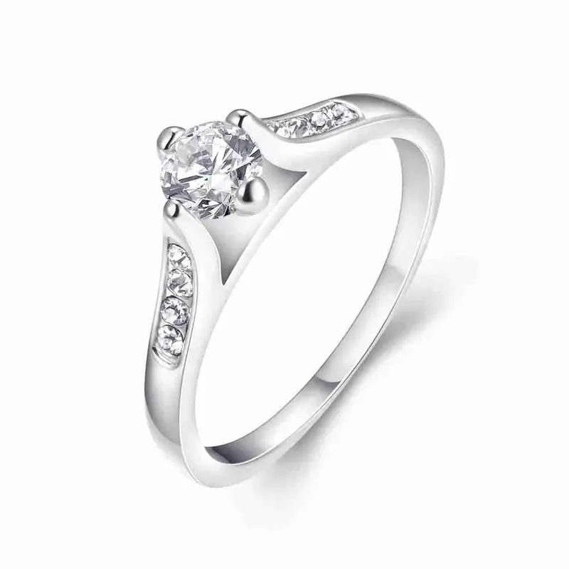 Floating Charms 18K Gold Plated Rings Crystal Horn Aliancas Sport 1