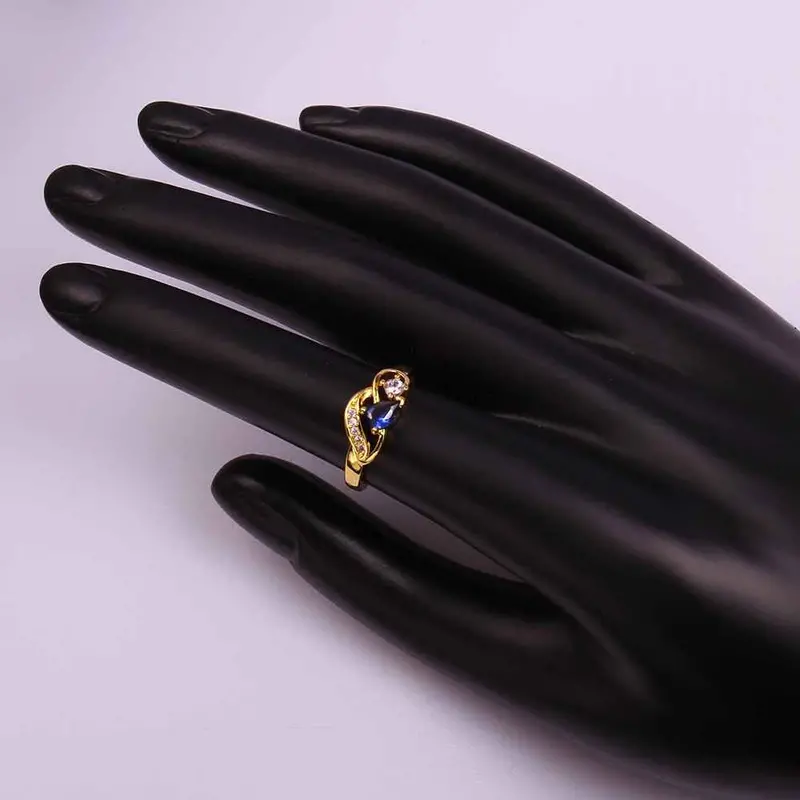 Floating Charms 18K Gold Plating Ring Insets Wave Pattern Anel De Ouro Wedding Decoration173 13