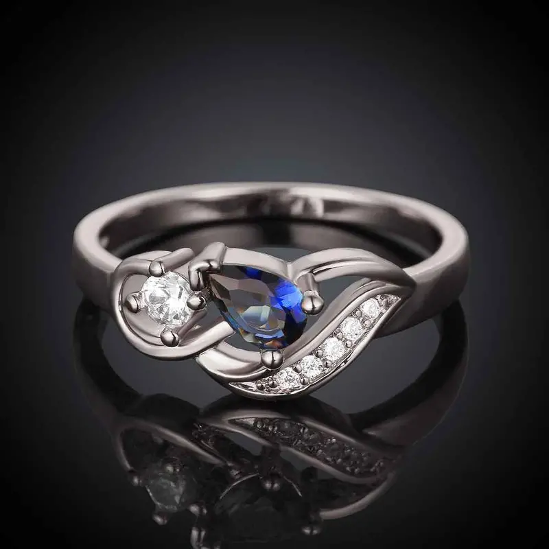 Floating Charms 18K Gold Plating Ring Insets Wave Pattern Anel De Ouro Wedding Decoration173 3