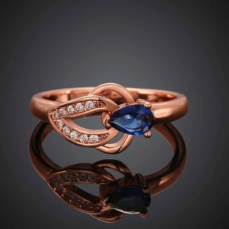 Floating Charms 18K Gold Plating Ring Insets Wave Pattern Anel De Ouro Wedding Decoration173 7