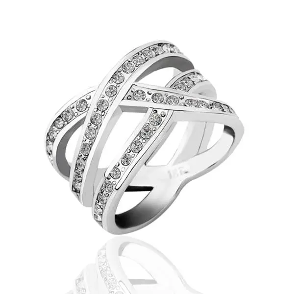 Floating Charms 18K Real Gold Plated Rings Loom Platinum Plated Anel De Ouro Sport253 2