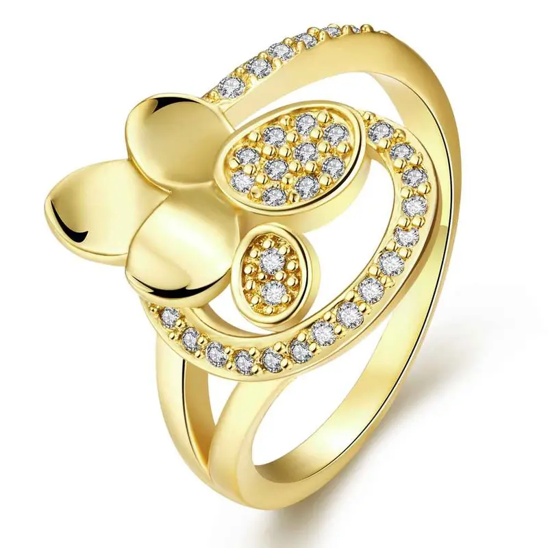 Floating Charms 18K Real Gold Plated Wedding Rings Snake Eating Flowers Men Ring Collier Plastron Femme2 4 1