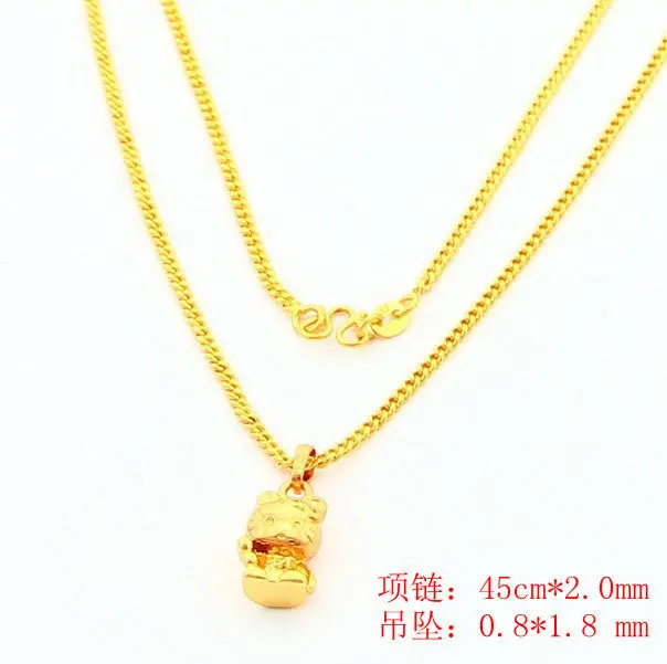 Floating Charms 24K Gold Plated Necklaces Hello Kitty Collar Jewerly Accessories Yhdn1 3 1