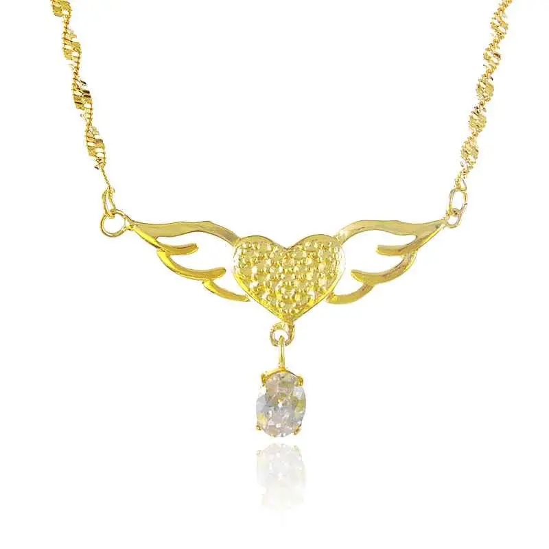 Floating Charms 24K Gold Plated Pendant Necklace Withe Crystal Gros Collier Femme Floating Charms27 1