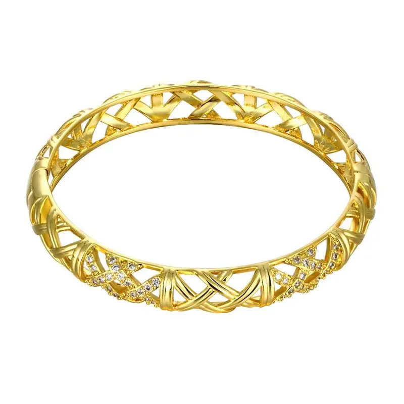 Floating Charms Austrian Crystal Hollow Cross Lines Men Bracelet Jewelry European Style 1