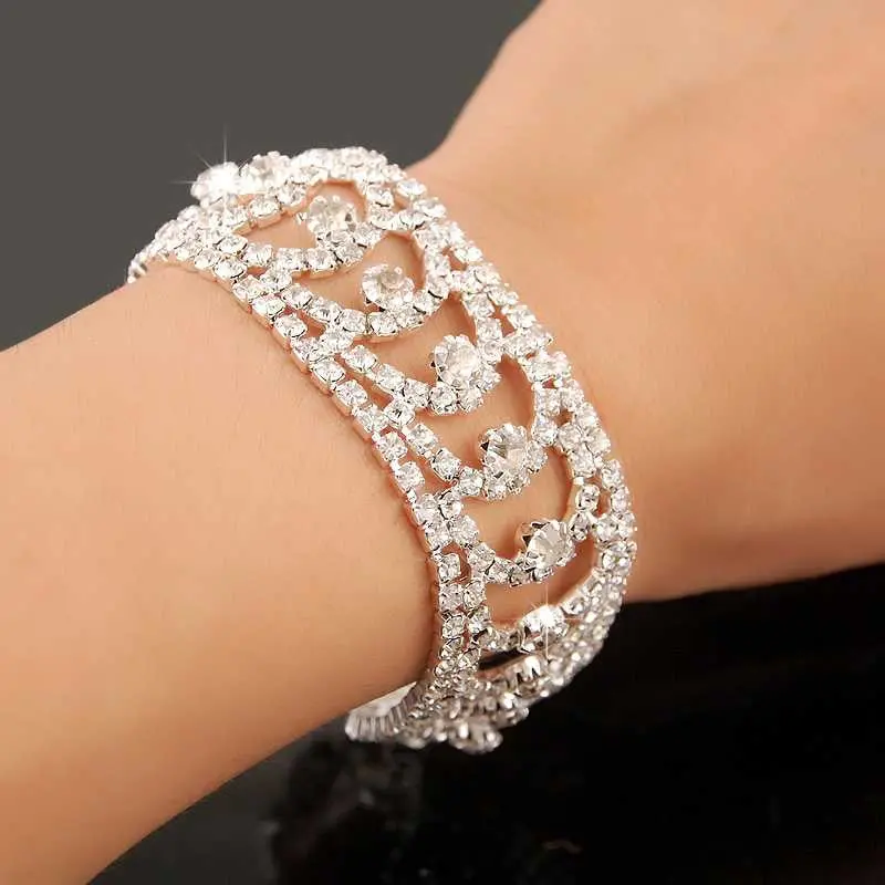 Floating Charms Crystal Bridal Bracelets Amp Bangles Hole Bracelete Wedding Jewelry Hbh 88 1