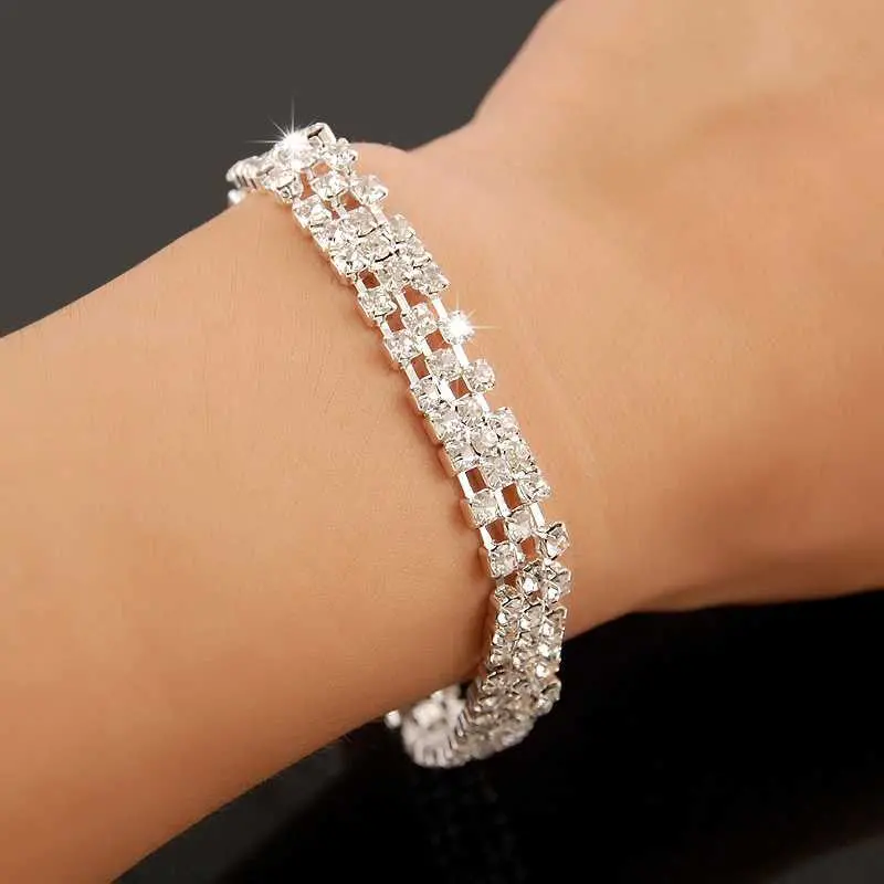 Floating Charms Crystal Bridal Bracelets Amp Bangles Hole Bracelete Wedding Jewelry Hbh 88 5