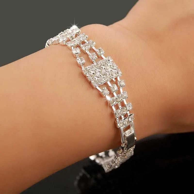 Floating Charms Crystal Bridal Bracelets Amp Bangles Hole Bracelete Wedding Jewelry Hbh 88 8