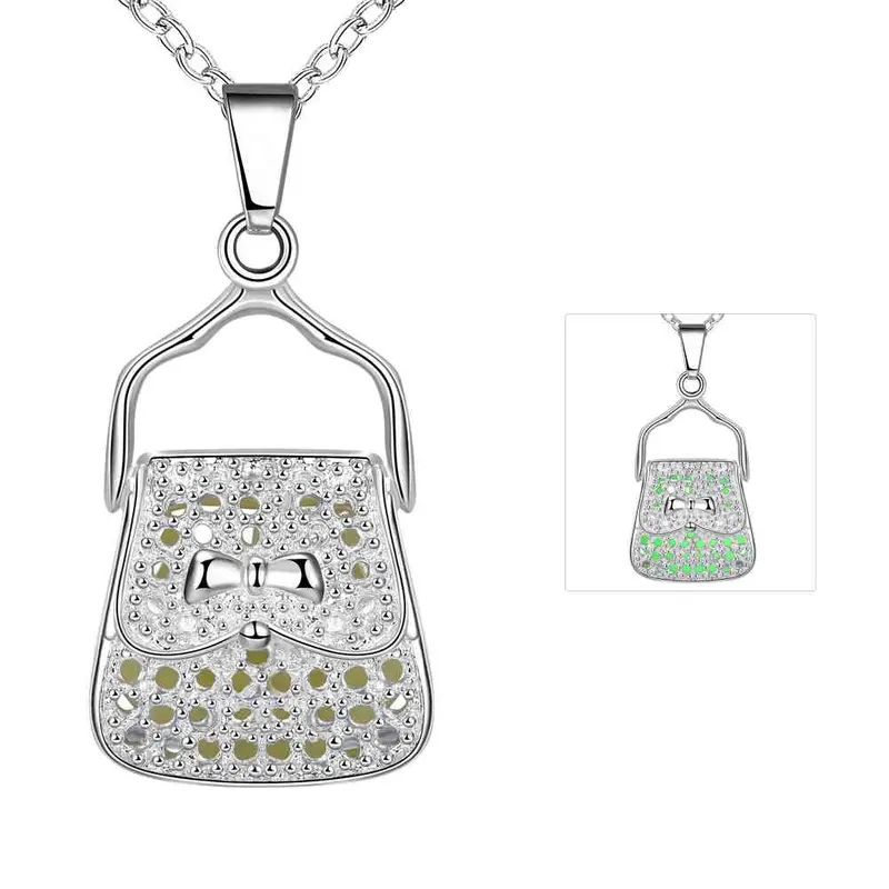 Floating Charms Glow In The Dark Necklace Women Pattern Bag Bisuteria Costume Jewellery Luyn 68 2