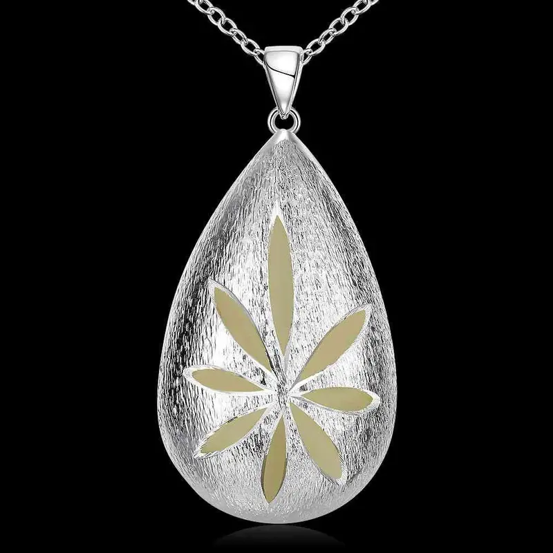 Floating Charms Glow Jewelry Pendant Necklace Hollow Stone Flower Bisuteria Bijouterie Luyn 44 1