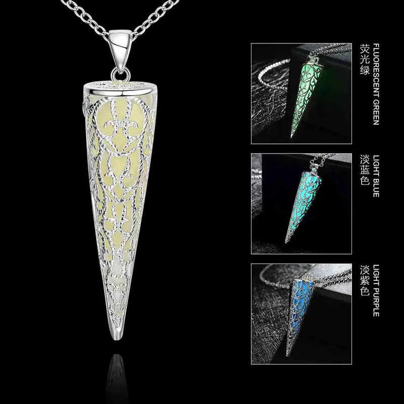 Floating Charms Nightlight Collares Pendant Necklace Hollow Round Tip Tenis Masculino Jewellery Luyn 43 3