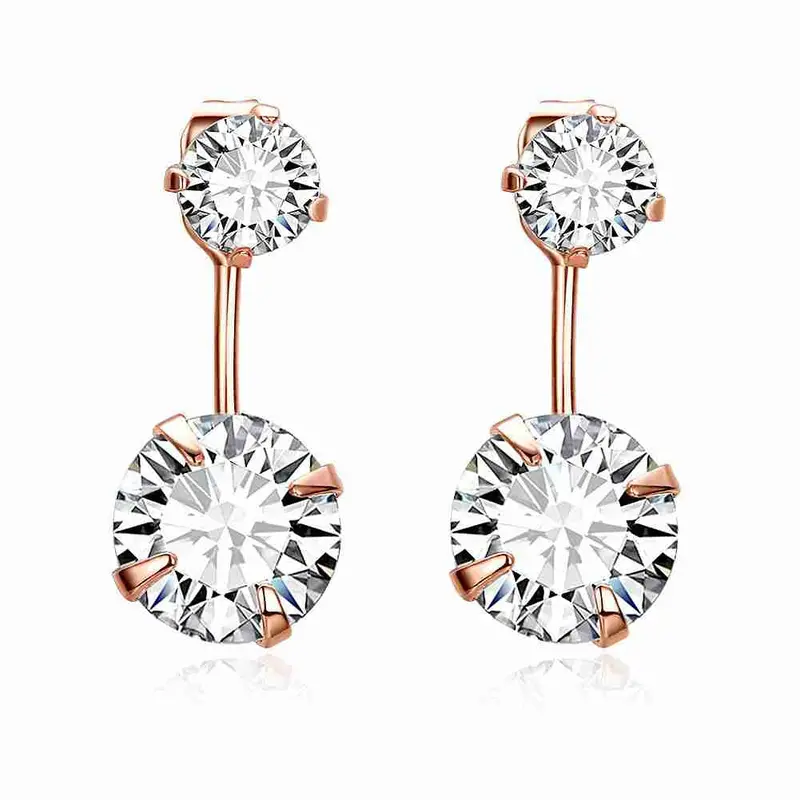 Floating Charms Platinum Plate Crystal Earrings Crystal Size Drop Oorbellen Personalized 337 1