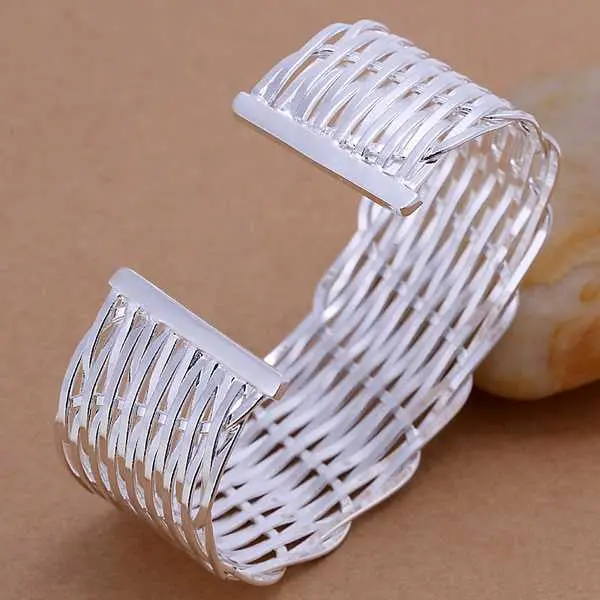 Floating Charms Silver Bracelet & Bangle Flat Waved Women Bracelet Jewerly Accessories Smtb 11 1