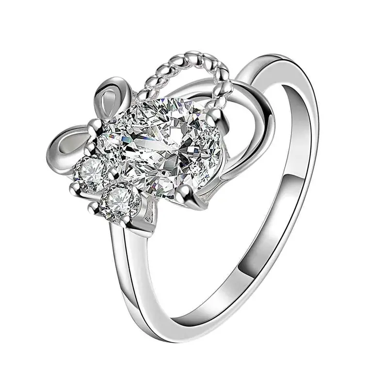 Floating Charms Silver Engagement Rings Butterflies Men Ring337 1