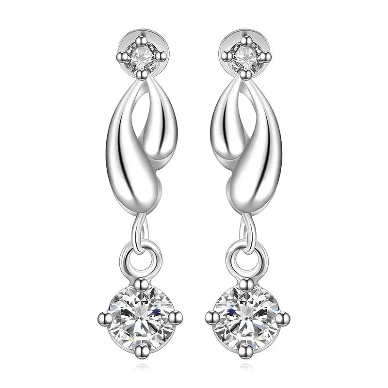 Floating Charms Silver Plated Earings Jewelry Austria Crystal Stud Pendientes Bear Bone  1 1