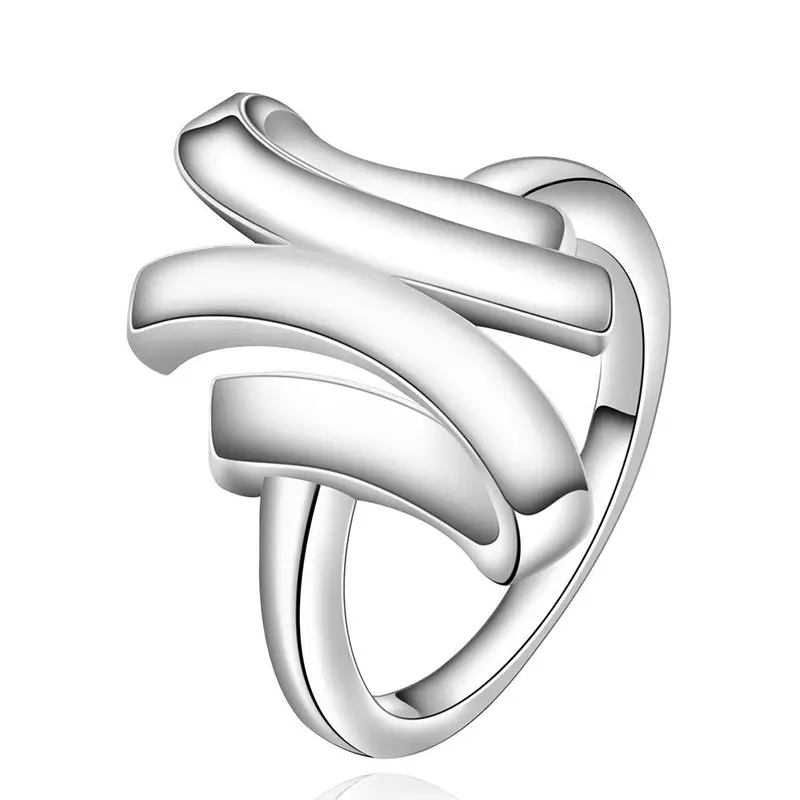 Floating Charms Silver Plated Engagement Rings 3 Line Stone Anillos Bijoux Women 28 1