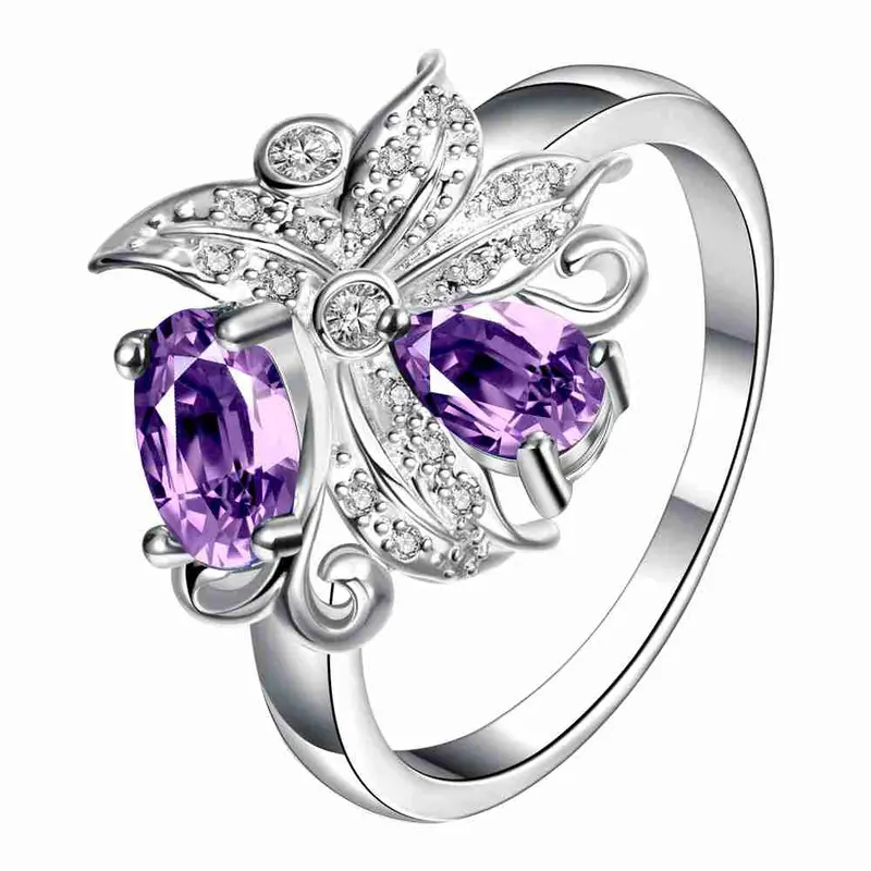 Floating Charms Silver Plated Ring Large Clusters Of Flowers Ring Men 2