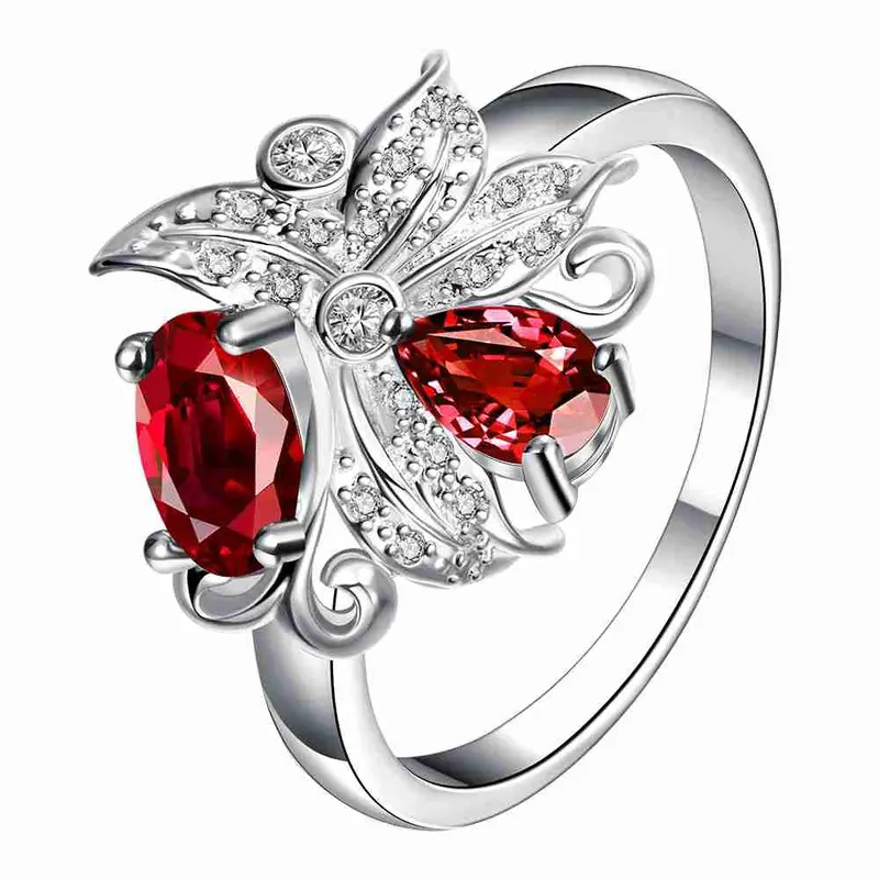 Floating Charms Silver Plated Ring Large Clusters Of Flowers Ring Men 3