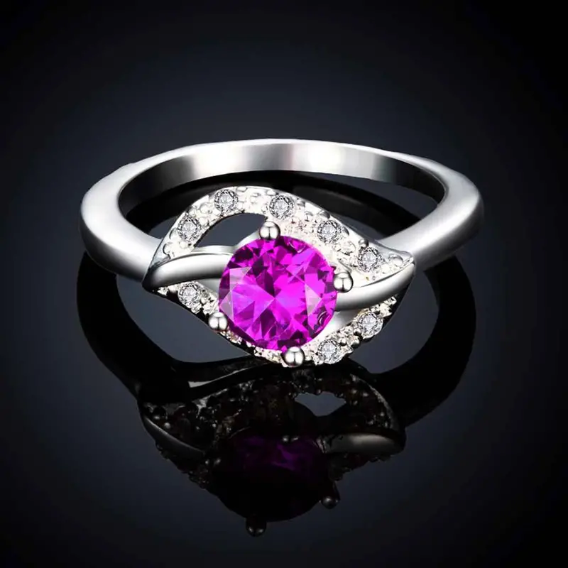 Floating Charms Silver Rings Insets Gem Anel Masculino Ruby Jewelry1 7 8