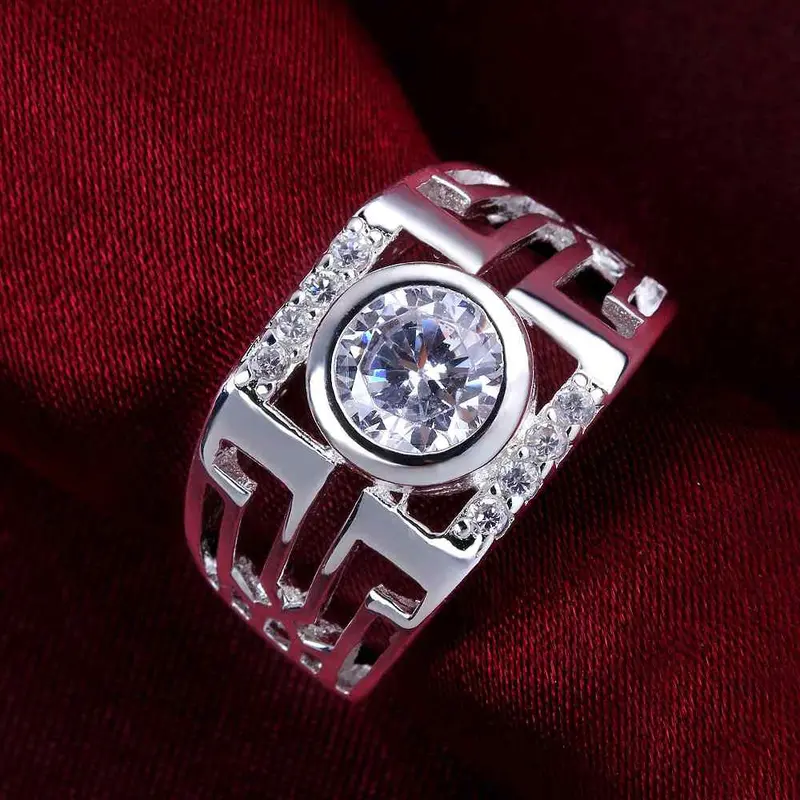 Floating Charms Silver Rings Watchiing Far Aliancas Bone332 6
