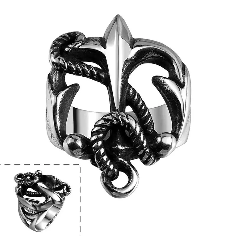 Floating Charms Stainless Steel Rings Ox Horn Anel Masculino Mayar 9 1
