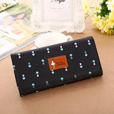 Floral Envelope Design Wallets Women's Purse Long Wallet Clutch Zipper Purses Carteira Feminia Gift 1