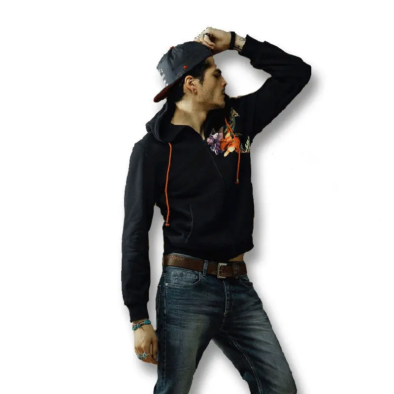 Floral Hooded Jackets Sweatshirts Hoodies Cardigans Casual Slim Fit Large Size Hoodies Sweatshirts Jacket 1
