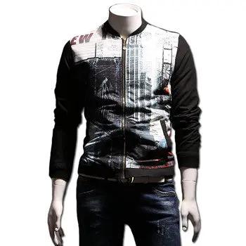 Floral Jackets And Coats Outwear Jaqueta Masculina Casual Slim Fit Large Sizezipper Jackets 1