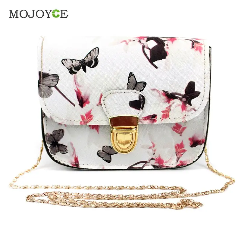 Floral Print Women Leather Handbags Chains Shoulder Crossbody Bag Women Bag Satchel Tote Women Messenger Bags Bolsa Feminina 2