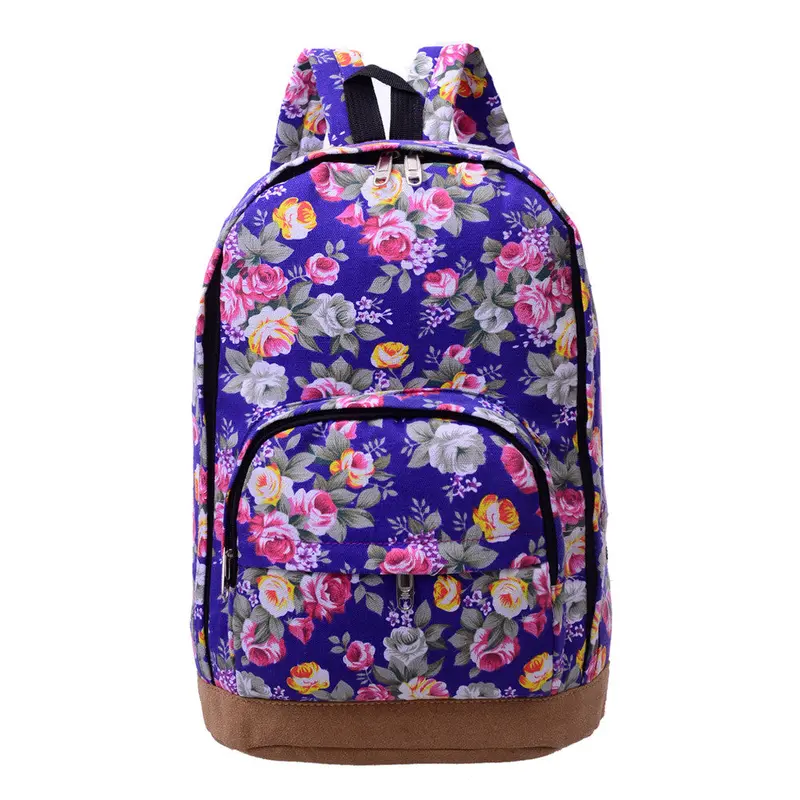Floral Printing Backpack Women Preppy Style School Bags Women Rucksack Travel Satchel Bags Mochila Feminina Canvas Backpack 3
