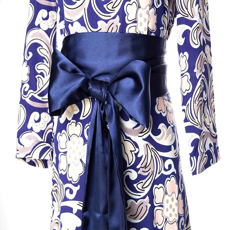 Floral Printing Maxi Long Dress Big Sized Three Quarter Sleeve Women Dress Plus Size Printed Boho Dress Xxl 11