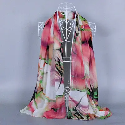 Floral Printing Women Scarf Shawls And Scarves Shawl Chiffon Scarf 2