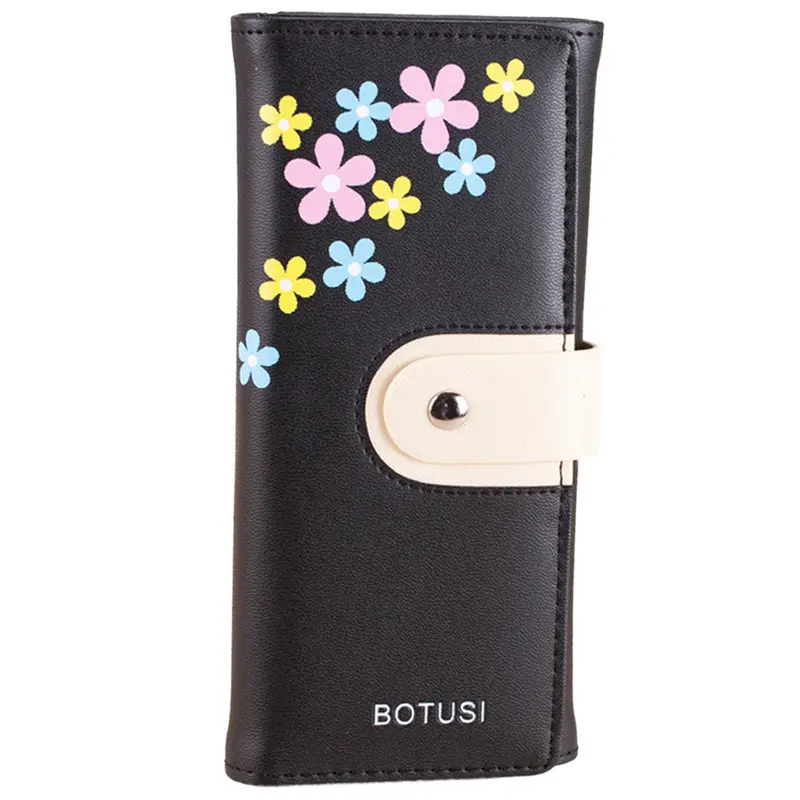 Floral Purse Clutch Button Wallet Bag Hbag Card Holder 1