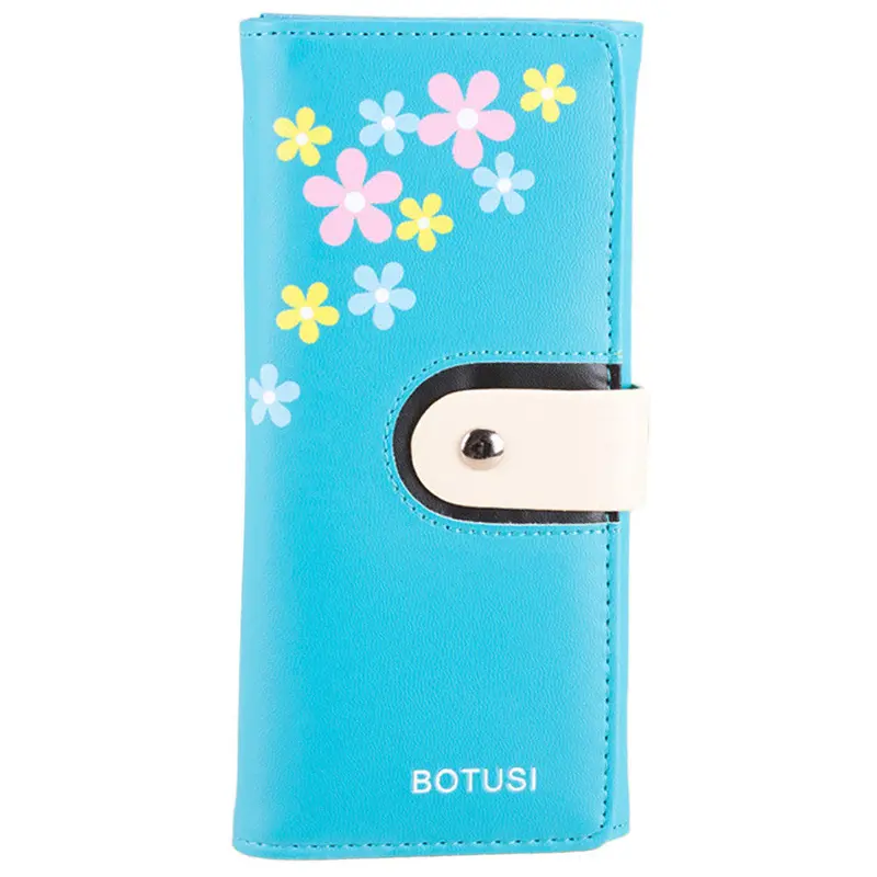 Floral Purse Clutch Button Wallet Bag Hbag Card Holder 2