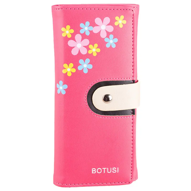 Floral Purse Clutch Button Wallet Bag Hbag Card Holder 3