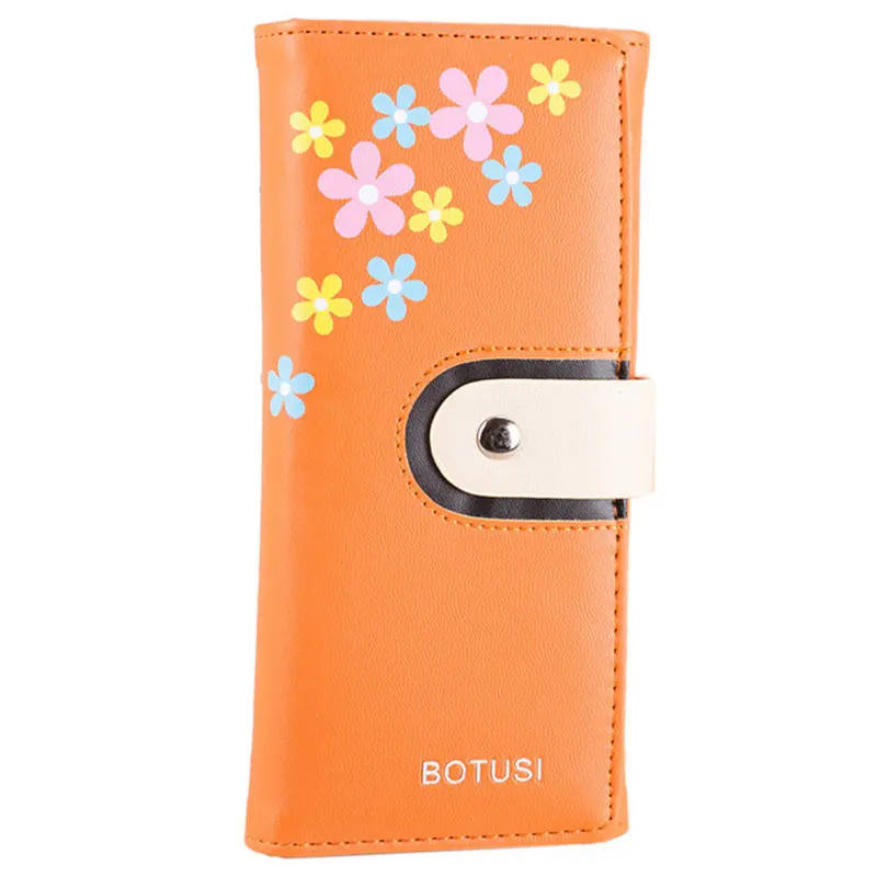 Floral Purse Clutch Button Wallet Bag Hbag Card Holder 4