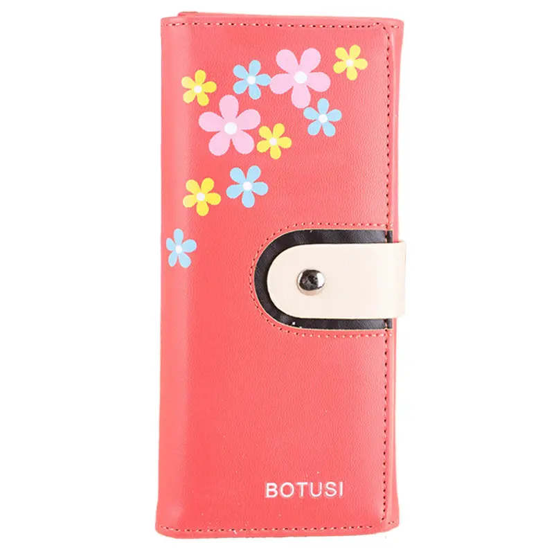 Floral Purse Clutch Button Wallet Bag Hbag Card Holder 6