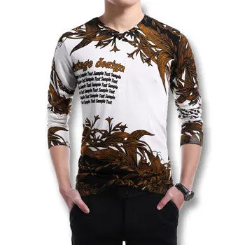 Floral Sweaters And Pullovers Casual Slim Fit Large Size Long Sleeved Knitted V Neck Sweaters Pullovers 1
