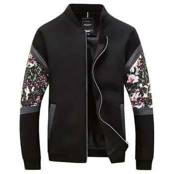 Floral Zipperveste Homme Jakcets Jaqueta Masculina Casual Slim Fit Large Size Jackets Outwear 1