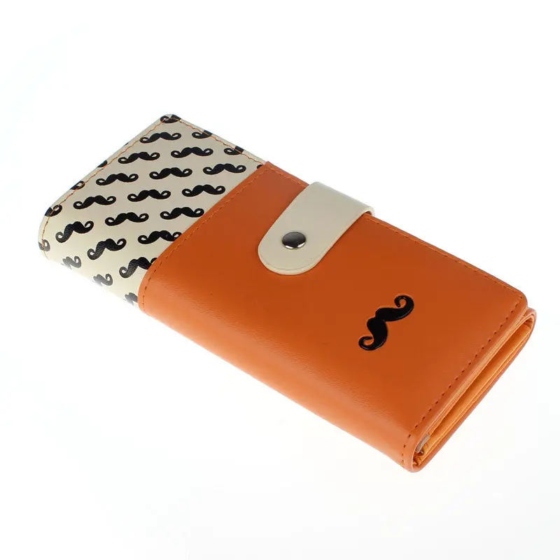Floret Pattern Retro Matte Stitching Wallet Long Card Holder Purse 1