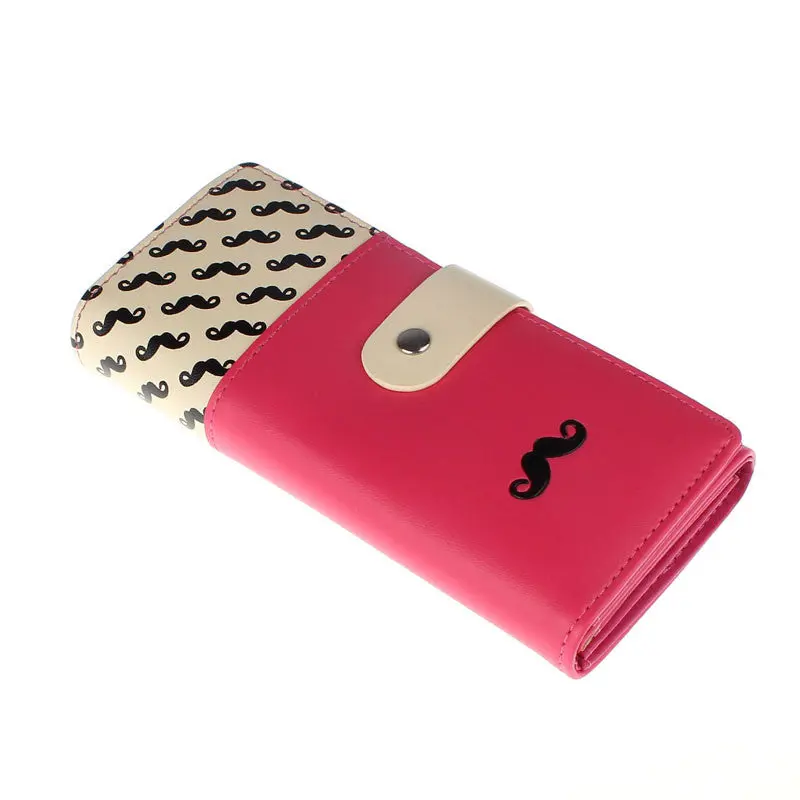 Floret Pattern Retro Matte Stitching Wallet Long Card Holder Purse 2