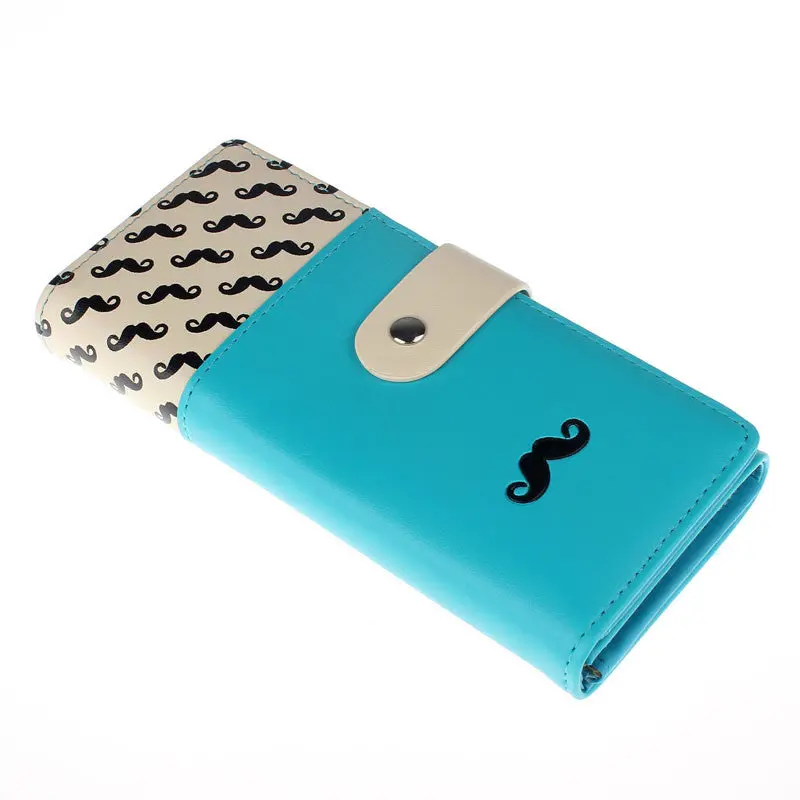 Floret Pattern Retro Matte Stitching Wallet Long Card Holder Purse 4