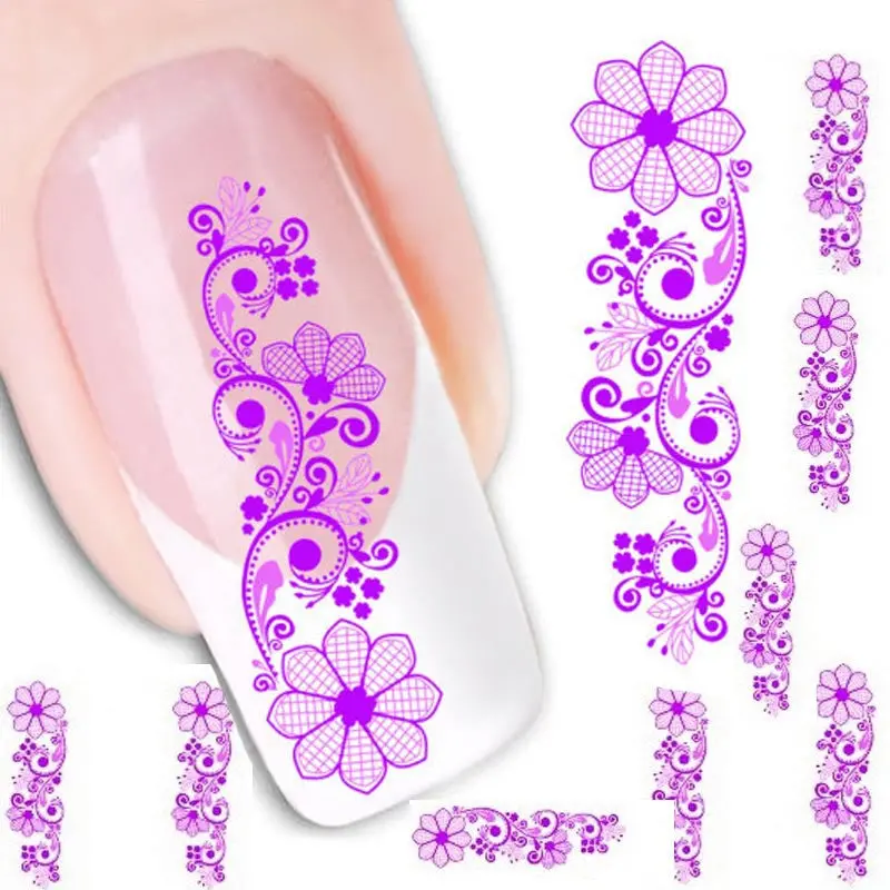 Flower Water Transfer Slide Decal Sticker Nail Art Tips Toe Decor Xf1427 1